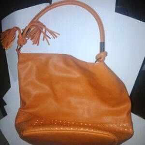 Elegant Orange Leather Handbag